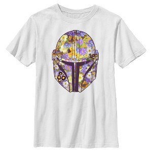 Boy's Star Wars: The Mandalorian Mando Floral Fill T-Shirt - 1 of 4