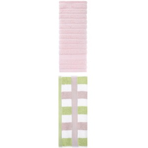 REGALWOVEN Pure Cotton Striped Decorative Hand Towel for Bathroom 14" x 30"/13" x 29" 2 Pcs - 1 of 4
