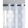 Kate Aurora 2 Piece Charlotte Clover Trellis Grommet Top Sheer Voile Window Curtain Panels - 2 of 3