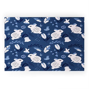 BlueLela Rabbits and Flowers Looped Vinyl Welcome Mat - Society6 - 1 of 2