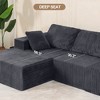 Cloud-Style Fabric L-Shaped Sectional Sofa with Pillow and Extended Chaise - 3 of 4
