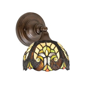 Toltec Lighting Any 1 - Light Sconce in  Bronze with 7" Ivory Cypress Art Glass Shade - 1 of 1