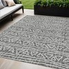 Charcoal Gray And Ivory Geometric Washable Indoor Outdoor Area Rug - 2 of 4