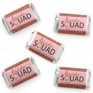 Big Dot of Happiness Bride Squad - Mini Candy Bar Wrapper Stickers - Rose Gold Bridal Shower or Bachelorette Party Small Favors - 40 Count - 1 of 4