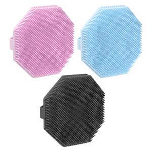 Unique Bargains Shower Silicone Body Scrubber 3 Pcs - 1 of 4