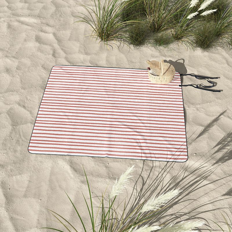 Emanuela Carratoni Old Pink Stripes Picnic Blanket - Deny Designs, 3 of 4