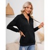 Women's Casual Long - Sleeve Collared Half - Zip Pullover Sweatshirt, Comfortable Top for Daily and Sports Wear - 2 of 4