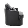 CAVINAS Modern Swivel Lounge Chair, Ergonomic Round Arm Accent Chair with PU Leather Upholstery, 360-Degree Rotating Base & Dual Pillow Support - 4 of 4