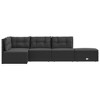 vidaXL 5 Piece Patio Lounge Set with Cushions Black Poly Rattan - 4 of 4