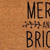 HomeRoots 24" X 36" Brown And Black Christmas Merry and Bright Outdoor Coir Door Mat - 4 of 4