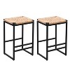 Gulches 2-Piece Backless Bar Stools - Natural Water Hyacinth Woven, Counter Height Metal Frame with Footrest, Kitchen Dining Chairs - 4 of 4