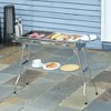 Charcoal Grill, Stainless Steel Portable Folding BBQ, Camping, Picnic, Party, Tailgating and Travel with Pan, Grill Rack, Shelves, and Hooks - 2 of 4