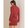 INSPIRE CHIC Women's Stretch Short Sweater Jacket and Vintage Skirt Sets 2 Piece Suit - 3 of 4