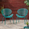 Coolbibila-Modern Patio Dining Chairs, Patio Chair Metal With Back, Outdoor Accent Chair, Patio Chair Set Of 2 - 2 of 4