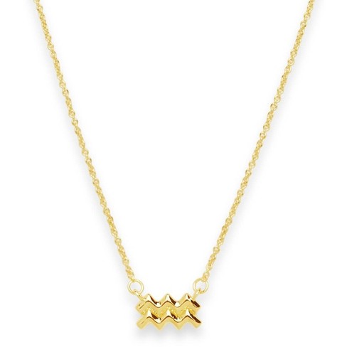 Shine 20 Necklace Aquarius By 18) Feb Target Forever - Sterling (jan : Zodiac Pendant Gold