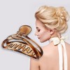 Unique Bargains Women's 3.7" Claw Clip Hair Accessories No Slip Grip Plastic Brown - 2 of 4