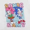 Seven Times Six Sonic The Hedgehog Girls' Amy Rose And Sonic Youth Video Game T-Shirt White - image 2 of 3