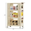 Skran 3-Tier Multifunction Utility Rolling Storage Organizer,Mobile Shelving Unit Cart with Lockable Wheels for Bathroom,Laundry,Living Room, Beige - 3 of 4
