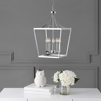 Modern Chrome 5-Light Pendant with Inner Candelabra