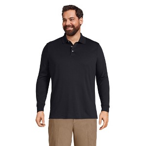 Lands' End Men's Long Sleeve Cotton Supima Polo Shirt - 1 of 4