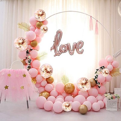 7.9FT White Iron Round Wedding Arch Stand for Events
