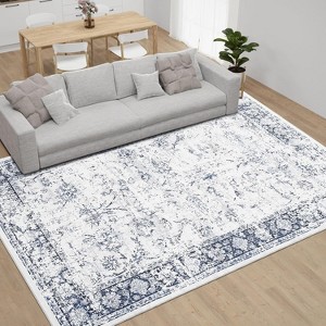 Modern Washable Printed Area Rug, Floor Carpet with Non-Slip Backing, Low Pile Stain Resistant & Non-Shedding Accent Mat for Living Room Bedroom - 1 of 4