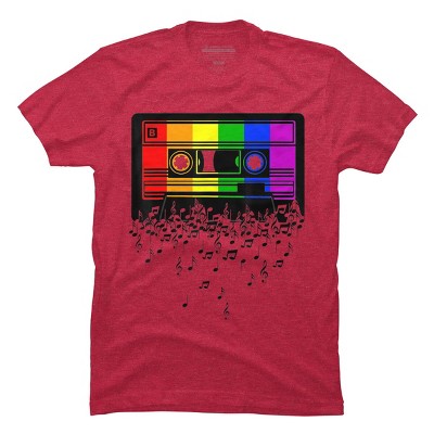 Adult Design By Humans Pride Rainbow Flag Music Note Cassette By Avocato T-Shirt