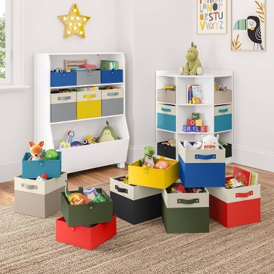 Gray Fabric Collapsible Kids Storage Cube Set