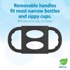 LunaLulinlk Narrow Sippy Spout Bottle with Handles, 8oz/250ml, 6m+, Black/Ecru, 2 Pack - 4 of 4