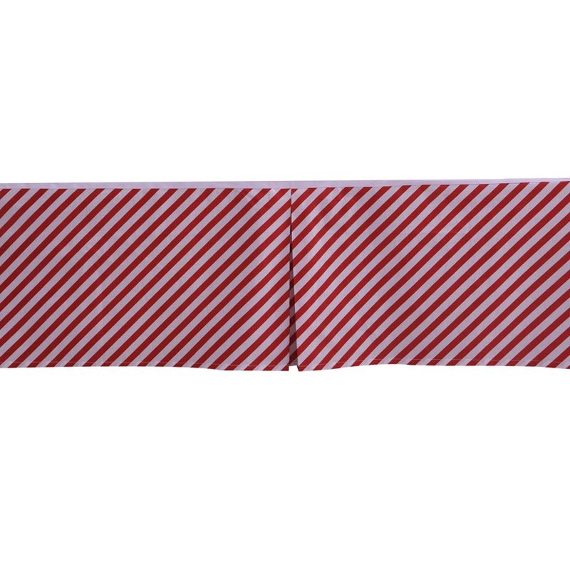 Bacati - Space Red Warp Pin Stripes Cotton Crib/Toddler Crib Skirt, 3 of 5