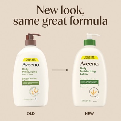 Aveeno Daily Moisture Lotion with Soothing Oats and Rich Emollients - Fragrance Free - 33 fl oz: Sensitive Skin, Noncomedogenic, Hydrating