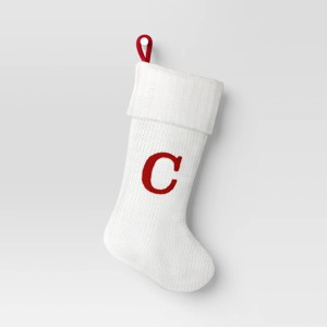 Knit Monogram Christmas Stocking White - Wondershop™ - 1 of 3