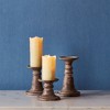 Traditional Stone Candle Holder Set Polyresin Decor (3pc) by Melrose - 2 of 3