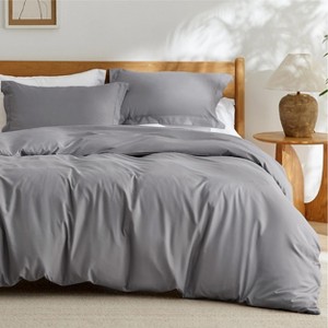 3 pieces Duvet Cover Soft Double Brushed Bedding Set for Kids & Adults Zipper Closure - 1 of 4