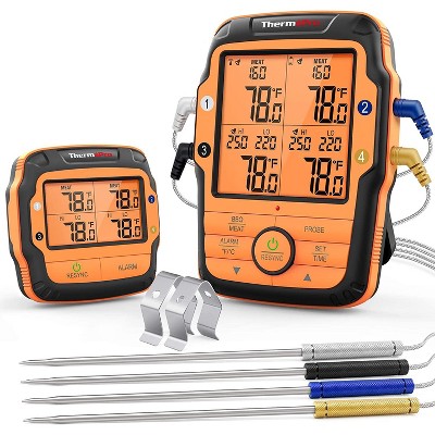 ThermoPro TP27 500FT Long Range Wireless Meat Thermometer for Grilling and Smoking with 4 Probes Smoker BBQ Grill Thermometer Kitchen Food Cooking Thermometer