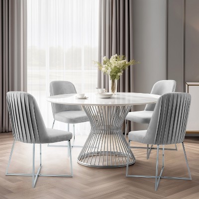 Well Woven Montague Velvety Soft Modern Accent Chairs  With Metal Legs - Perfect for Living Room,Office, Dining Space & Vanity