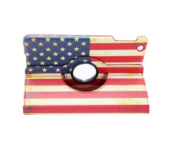 iPM 360 Degree Rotary Stand Leather Case for iPad Mini - Vintage USA Flag