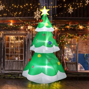 6.9 FT Lighted Christmas Inflatable Decoration, Inflatable Christmas Tree, Blow Up Yard Decorations for Holiday Party Front Yard Lawn Garden Decor - 1 of 4