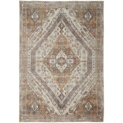 Percy Transitional Medallion, Ivory/orange/brown, 2' X 3' Accent Rug ...