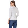 Coolmee Women's 3/4 Sleeve Knit Cardigan Sweater V-Neck Basic Classic Casual Button Down Lightweight Top - 3 of 4