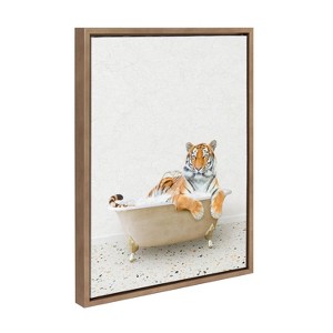 Kate & Laurel All Things Decor 18"x24" Sylvie Tiger in Terrazzo Bath Wall Art by Amy Peterson Art Studio Gold - 1 of 4