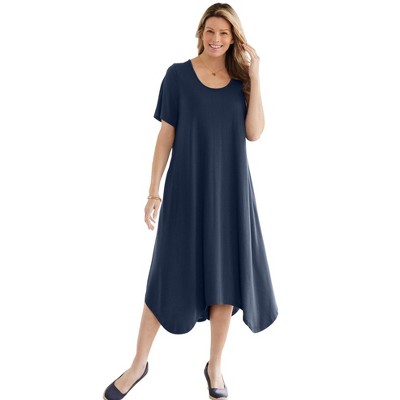 Woman Within Plus Size Drape Hem Dress