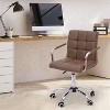 HOMCOM Modern Computer Desk Office Chair with Upholstered PU Leather, Adjustable Heights, Swivel 360 Wheels - 2 of 4