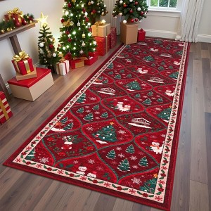 Christmas Rugs for Living Room Ultra-Soft Bedroom Carpet with Non-Slip Backing - 1 of 4