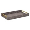 Cheung's Ausel Crinkled Gloss Pattern Tray with Gold Handles - Dark Gray - 3 of 4
