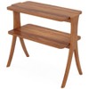 Lirago Cherry Wood End Table 2-Tier Storage Shelf Engineered Wood 11.8x25.2x26.4 Farmhouse Side Table - 4 of 4