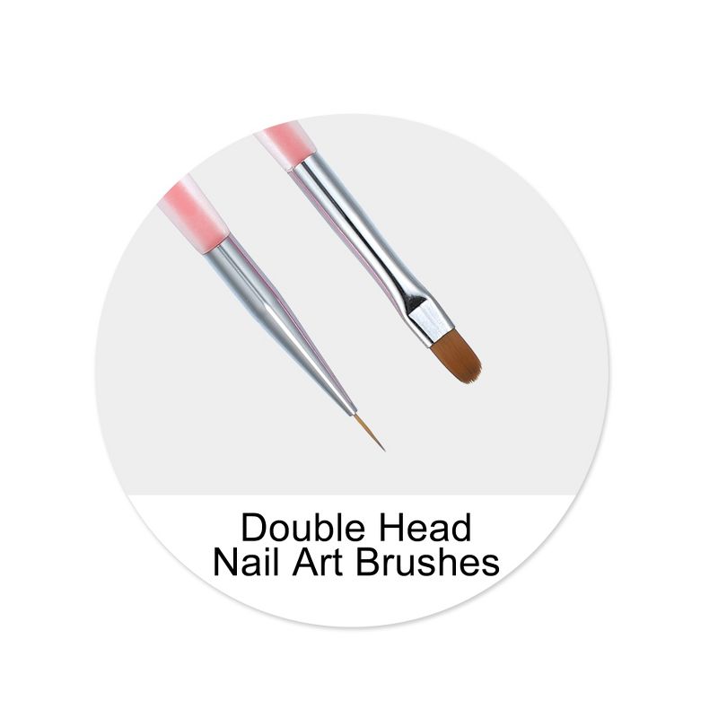 Unique Bargains Nail Art Liner Brushes Nails Gel Polish Painting Nail Art Design Brush Pen Nail Dotting Painting Drawing Pen 9mm Pink, 5 of 7