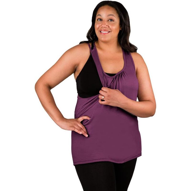 Bamboobies Easy Access U Neck Nursing Tank Top, Maternity Clothes for Breastfeeding, 3 of 5
