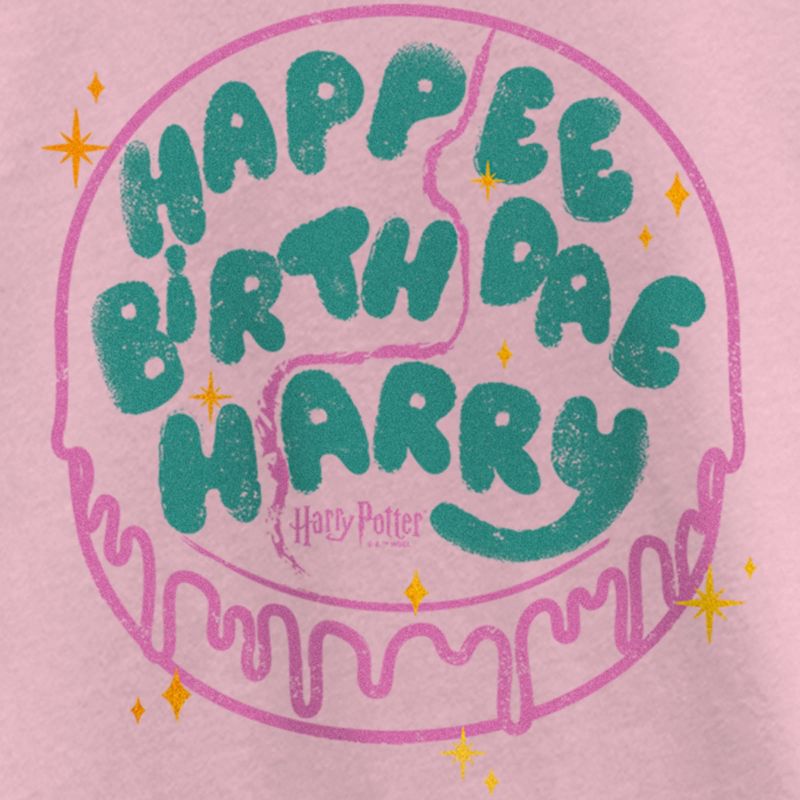 Girl's Harry Potter Happee Birthdae Cake T-Shirt, 2 of 5