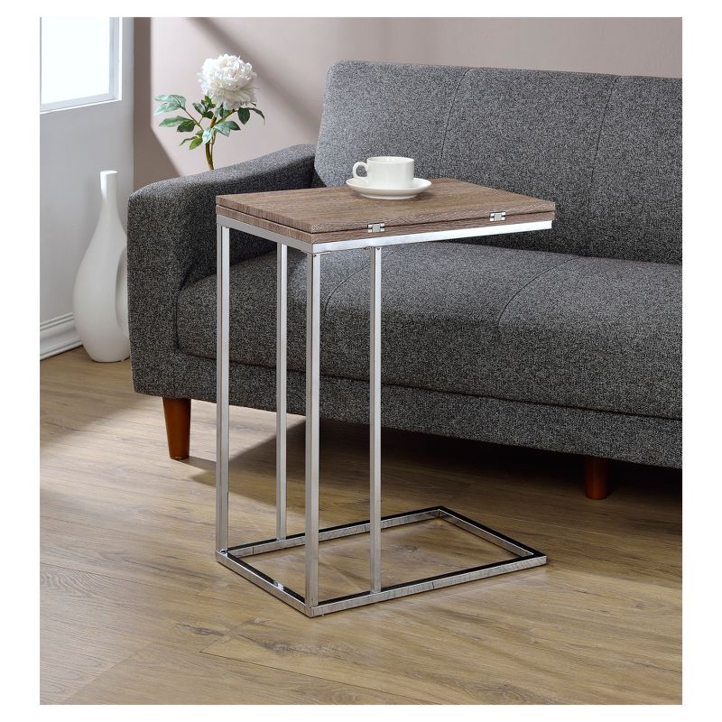 End Table Oak Chrome - Acme Furniture, 3 of 8